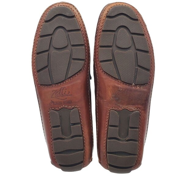 Italy Zelli Indy Men\'s size 10 Brown Ostrich Leather Casual Driving Loafer shoes main image 12